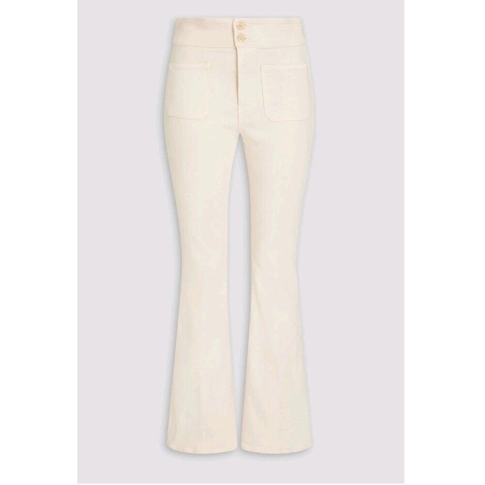 Veronica Beard Beverly Skinny-Flare Jeans іn Ecru Size 27
